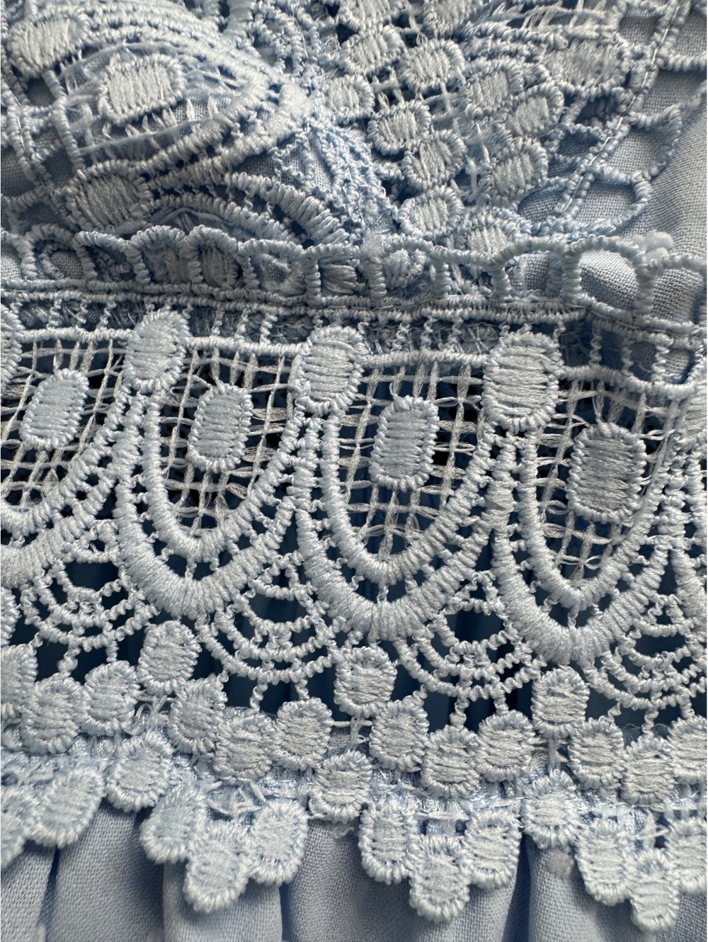 Light Blue Sleeveless Lace Detail Summer Dress - Picture 5 of 8